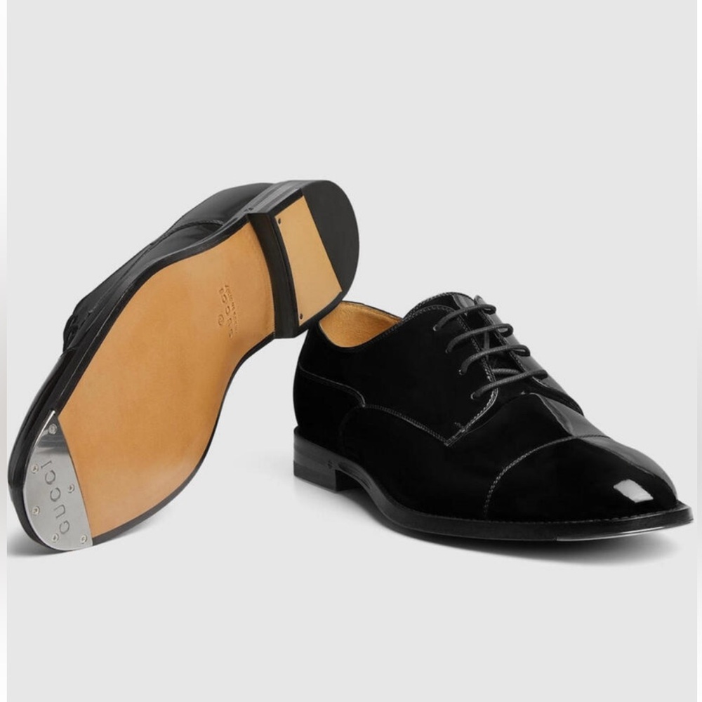 Gucci Men's Black Leather Shoes NWT - Picture 2 of 10
